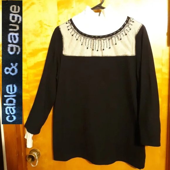 Cable & Gauge Sweaters - Bead embellished sweater